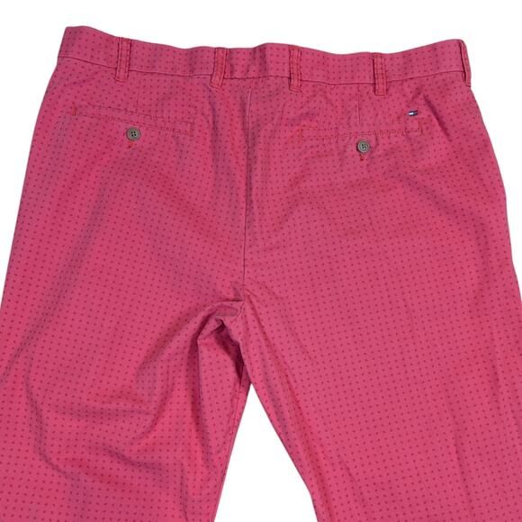 Tommy Hilfiger Custom Fit Mens Polka Dot Chino Pants Coral Pink Size 38 - Picture 5 of 9